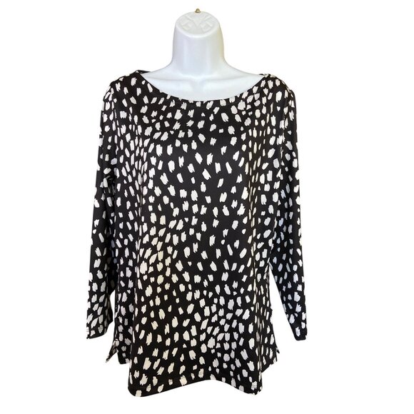 Vineyard Vines Rash Guard Large Black White Dot Print Swim Shirt Long Sleeve UPF - Picture 1 of 9